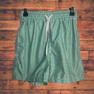 5 for $25🔥Kanu Green Plaid Lined Swim Trunk Shorts Men's Small